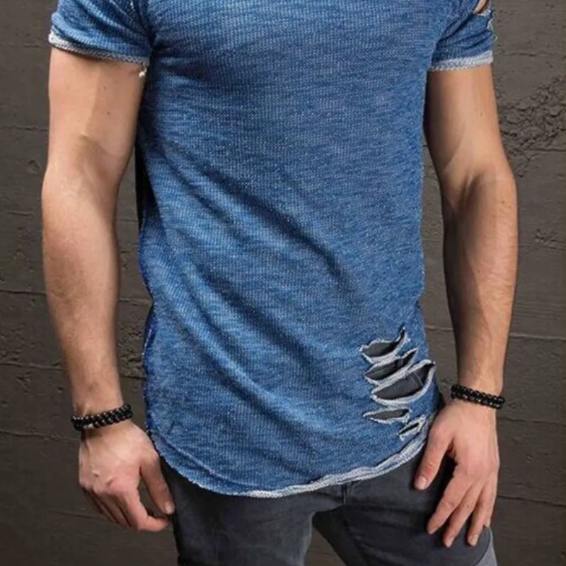 Men's Casual Comfortable Round Neck Slim Fit Short-sleeved T-shirt 63757168K sold by Manly product image thumbnail 3