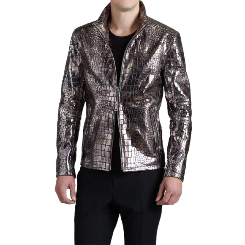 Men's Classic Casual Fashion Zipper Textured Leather Jacket 24598058K sold by Manly