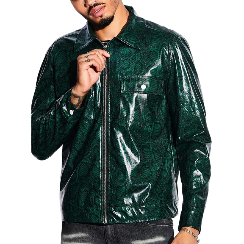 Men's Classic Casual Fashion Lapel Zipper Leather Jacket 78156759K sold by Manly