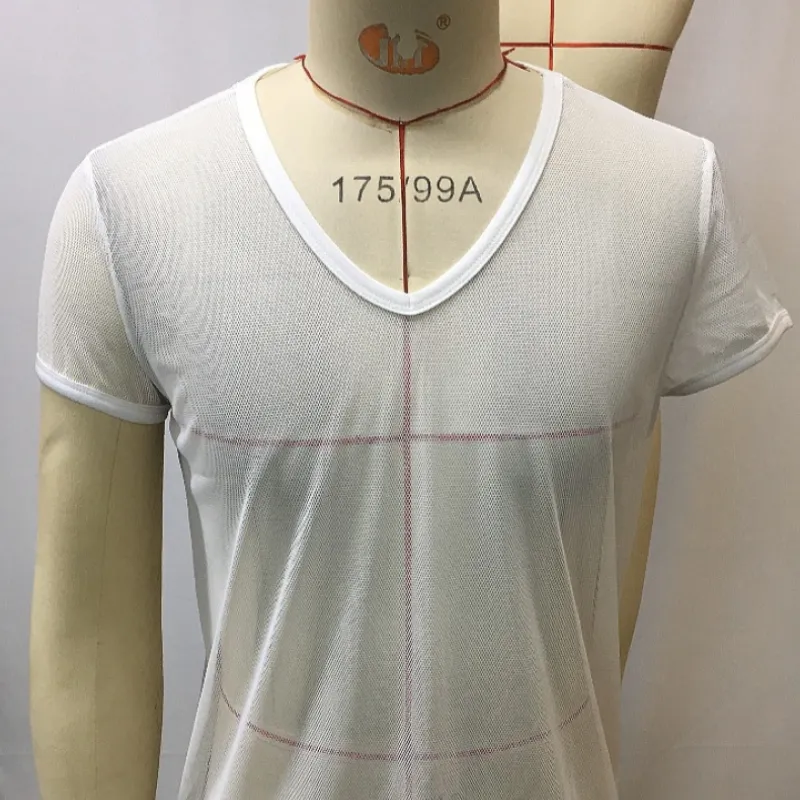 Men's Casual Sexy V-neck Slim Short-sleeved T-shirt 38998813K sold by Manly product image thumbnail 3