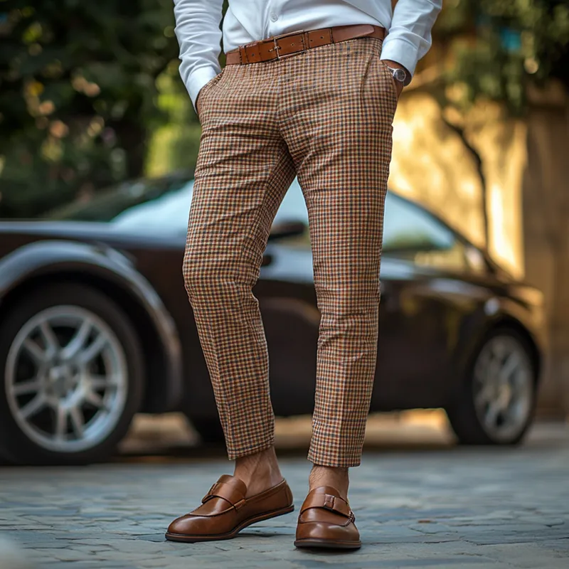 Men's Fashion Plaid Slim Fit Pants 58909795Z sold by Manly product image thumbnail 2