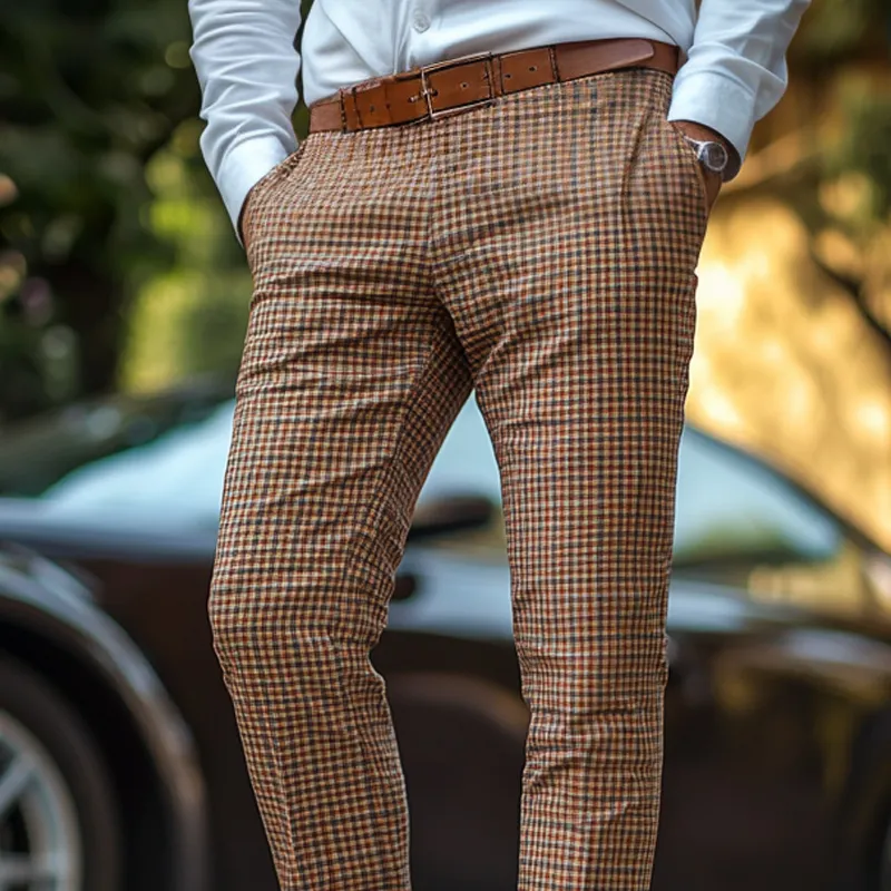 Men's Fashion Plaid Slim Fit Pants 58909795Z sold by Manly product image thumbnail 3