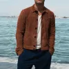 Men's Casual Suede Lapel Single Breasted Slim Fit Jacket 08795075M sold by Manly