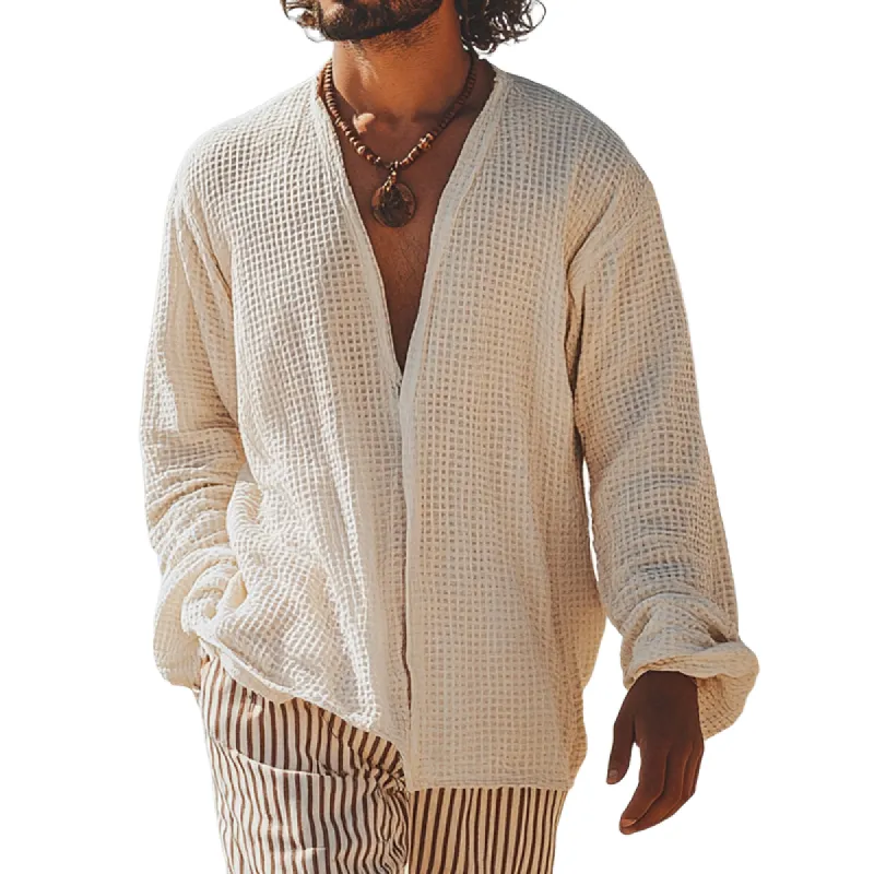 トップス SOUTH2 WEST8 V-Neck Cardigan V-Neck Cardigan - Dk. Brown - Knit Mesh | Nepenthes New York