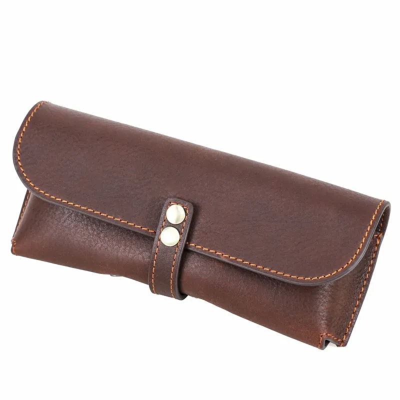 Men's Portable Travel Commuting Top Layer Cowhide Glasses Storage Bag 02533349K sold by Manly