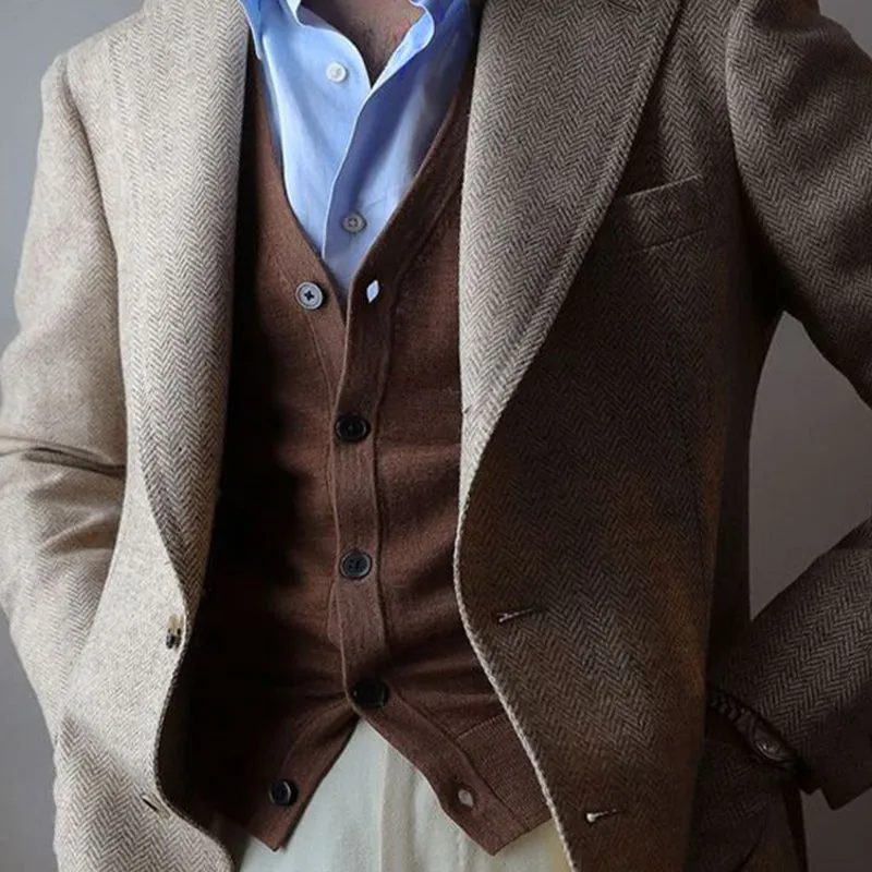 Men's Vintage Herringbone Two Button Blazer 11092002U sold by Manly product image thumbnail 3