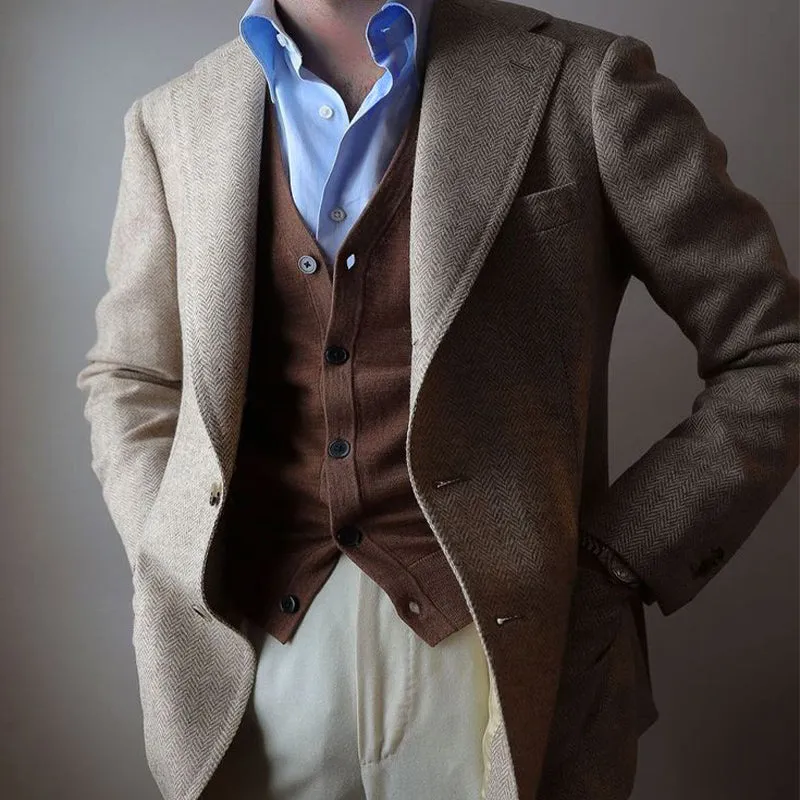 Men's Vintage Herringbone Two Button Blazer 11092002U sold by Manly product image thumbnail 2