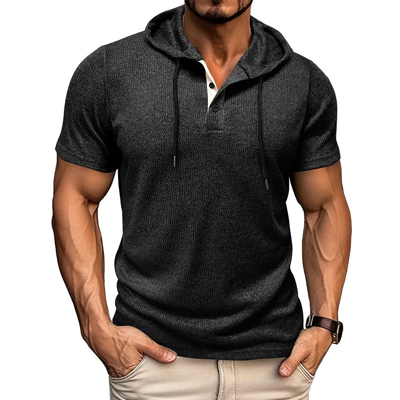 Men's Casual Short-sleeved Hoodie 25350613X sold by Manly