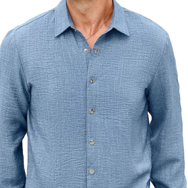 Men's Solid Linen Beach Long Sleeve Shirt 13662797X sold by Manly product image thumbnail 5