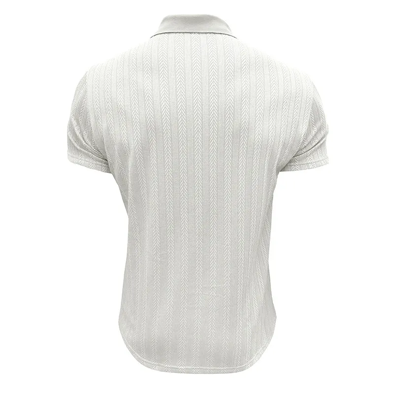 Men's Textured Casual Lapel Short-sleeved POLO Shirt 48323720X sold by Manly product image thumbnail 5