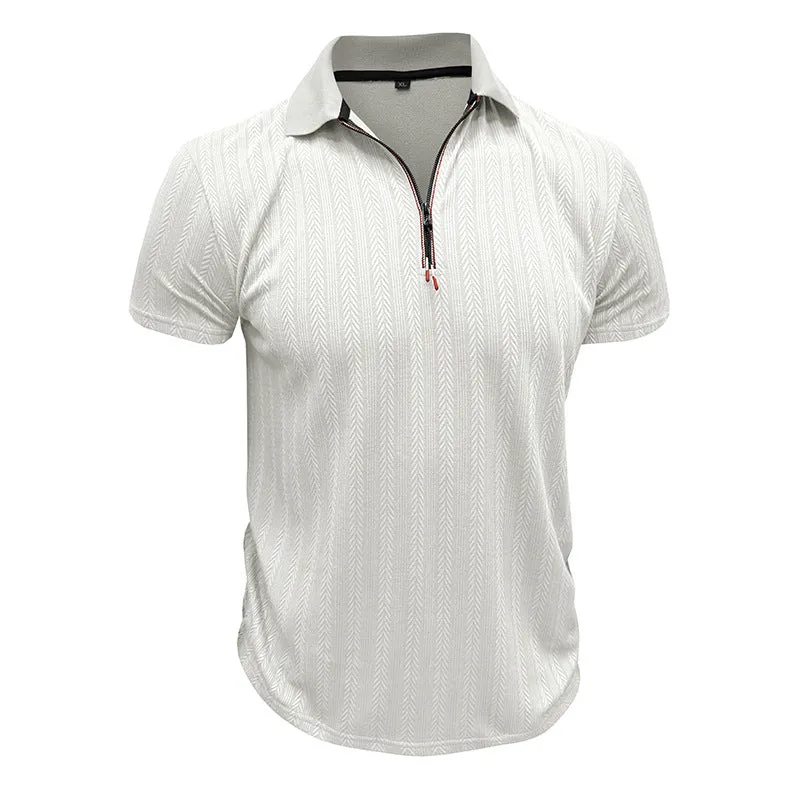 Men's Textured Casual Lapel Short-sleeved POLO Shirt 48323720X sold by Manly product image thumbnail 4