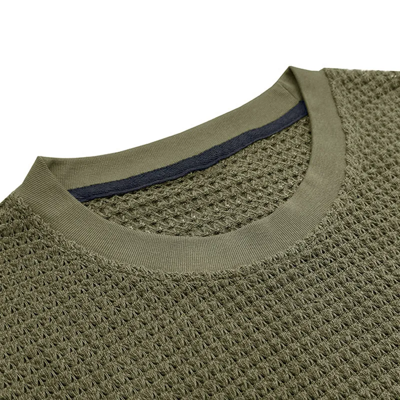 Men's Solid Color Waffle Round Neck Short Sleeve T-shirt 01204058X sold by Manly product image thumbnail 5