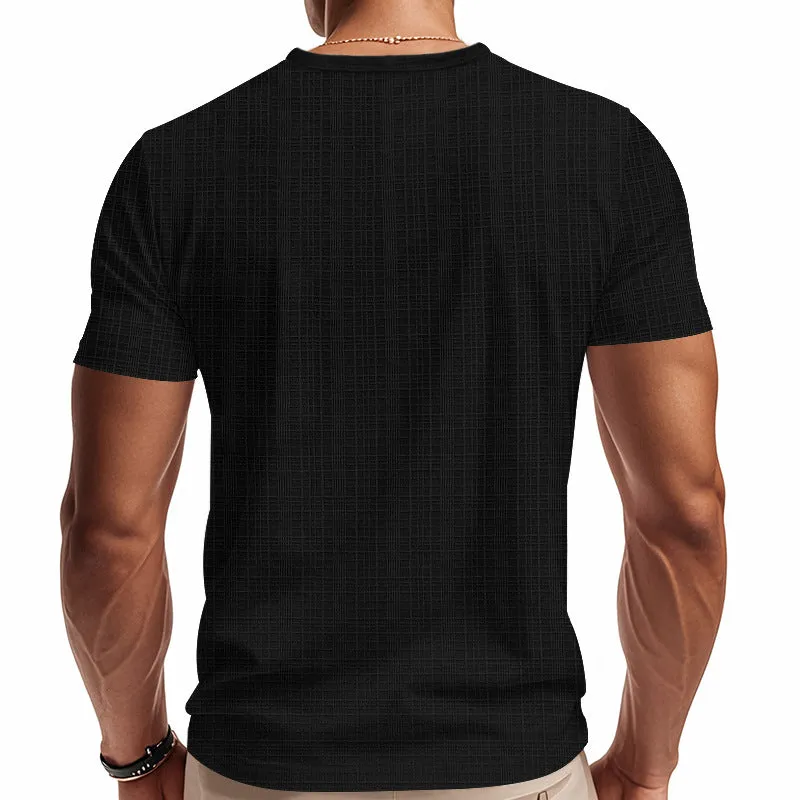Men's Solid Color V-neck Short-sleeved T-shirt 54111088X sold by Manly product image thumbnail 3