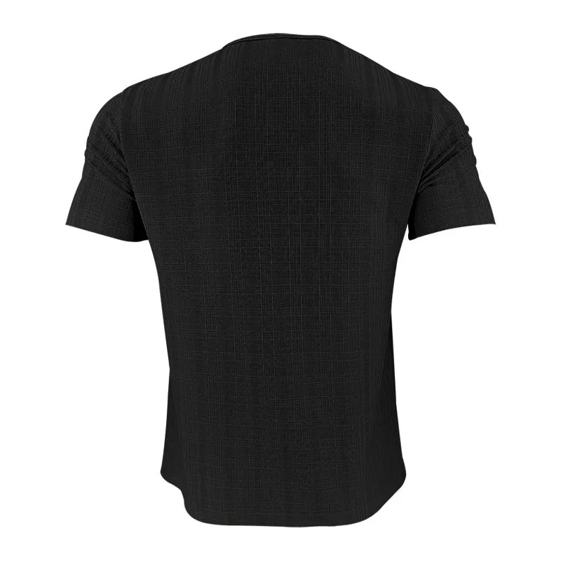 Men's Solid Color V-neck Short-sleeved T-shirt 54111088X sold by Manly product image thumbnail 5