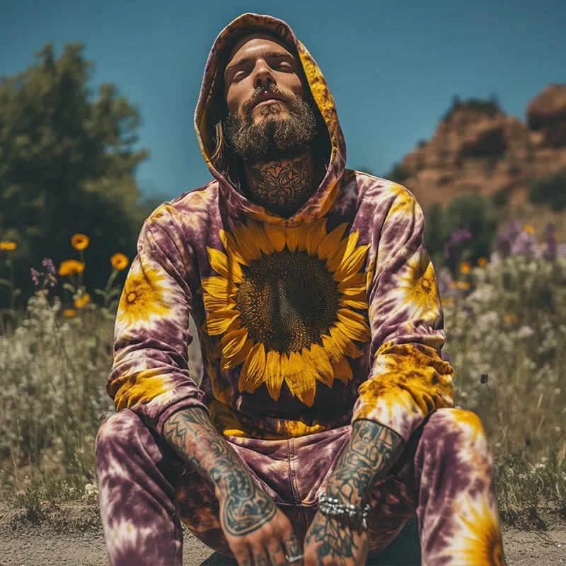 Men's Retro Casual Sunflower Print Hoodie 49264147TO sold by Manly product image thumbnail 2