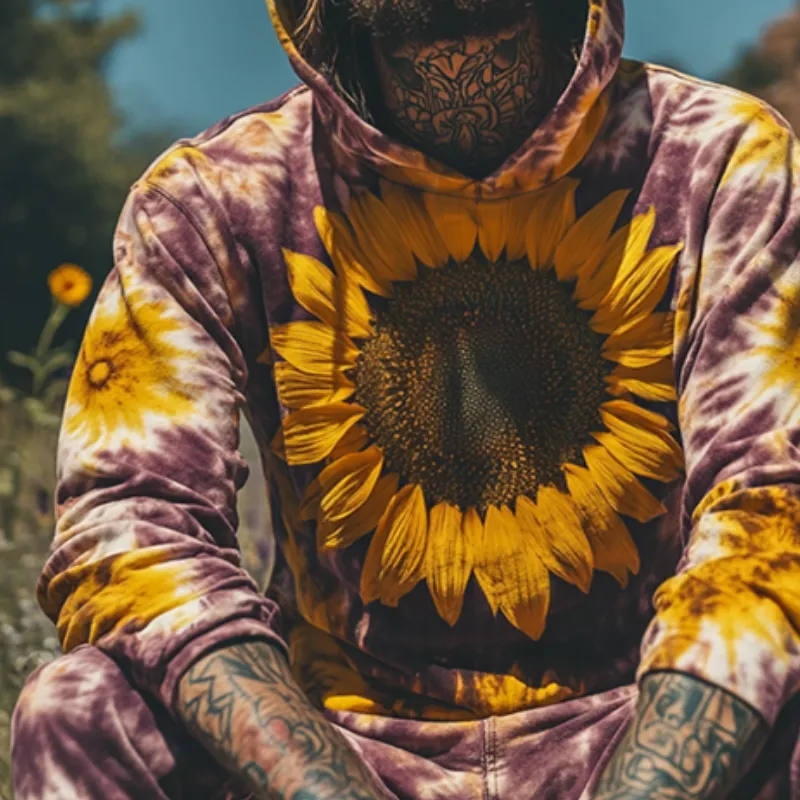 Men's Retro Casual Sunflower Print Hoodie 49264147TO sold by Manly product image thumbnail 3