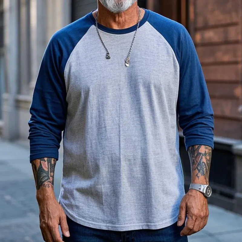 Men's Vintage Western Crew Neck Cotton Blend Raglan Long Sleeve T-shirt 60867203F sold by Manly product image thumbnail 2