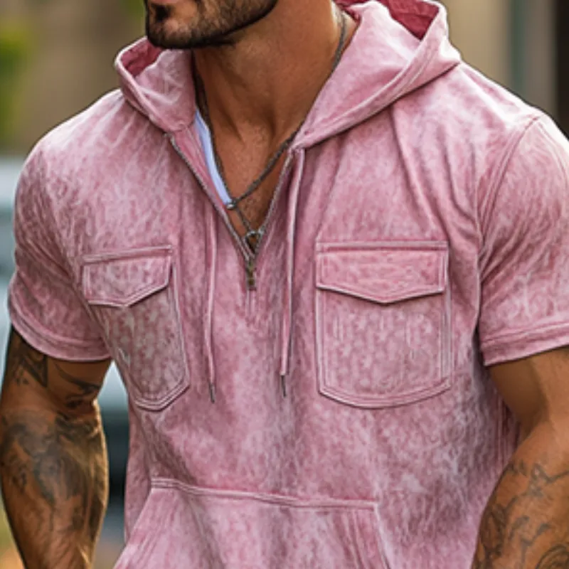 Men's Stylish Classic Casual Multi-pocket Suede V-neck Zipper Hoodie 68853731K sold by Manly product image thumbnail 5