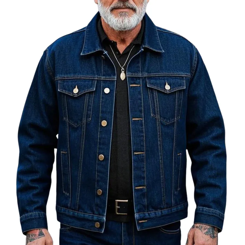 Men's Classic Casual Lapel Denim Jacket 93530252F sold by Manly