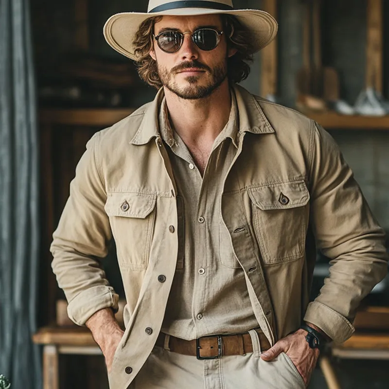 Men's Lightweight Cotton Casual Button-Down Jacket 21028901U sold by Manly product image thumbnail 2