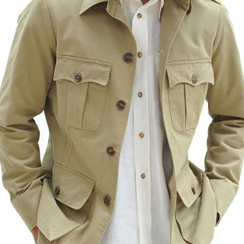 Men's Multi-Pocket Lightweight Cotton Casual Jacket 59065806U sold by Manly product image thumbnail 3