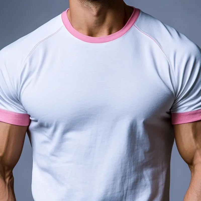 Men's Casual Cotton Colorblock Patchwork Round Neck Slim Short Sleeve T-shirt 71890409M sold by Manly product image thumbnail 3