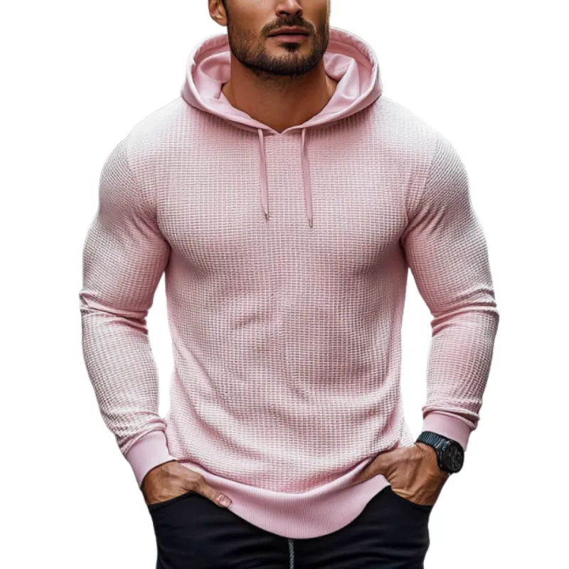 Men's Classic Casual Slim Fit Waffle Hoodie 40081893K sold by Manly