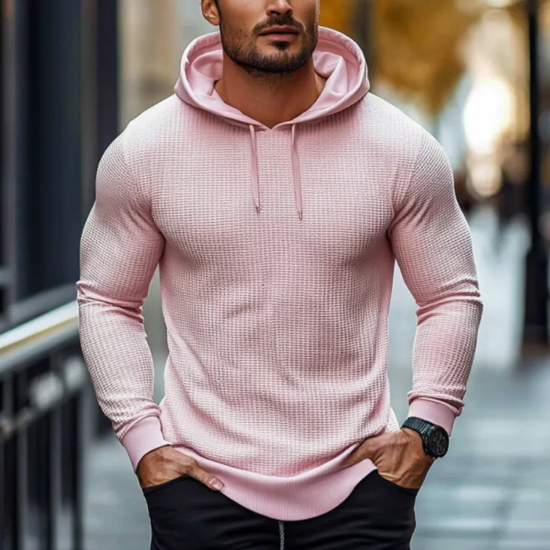Men's Classic Casual Slim Fit Waffle Hoodie 40081893K sold by Manly product image thumbnail 3