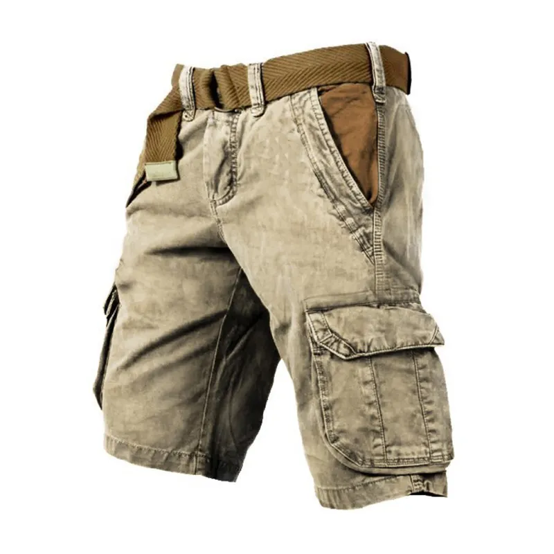 Men's Classic Retro Casual Multi-Pocket Cargo Shorts (With Belt) 98817528K sold by Manly