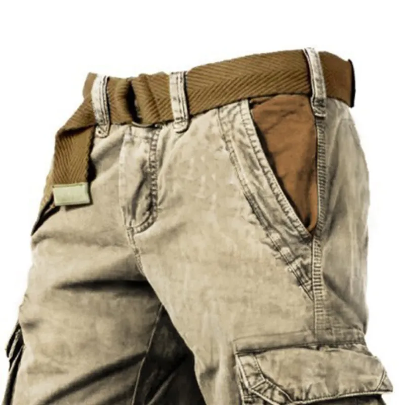 Men's Classic Retro Casual Multi-Pocket Cargo Shorts (With Belt) 98817528K sold by Manly product image thumbnail 2