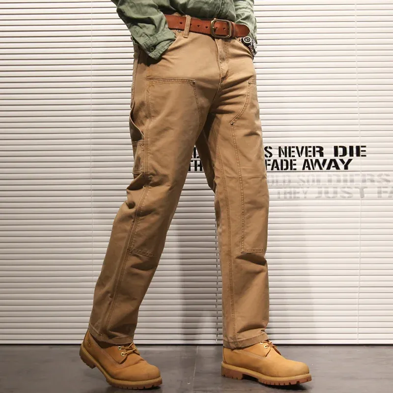 Men's Fashion Solid Straight Multi-pocket Cargo Pants 39130212Z sold by Manly product image thumbnail 4