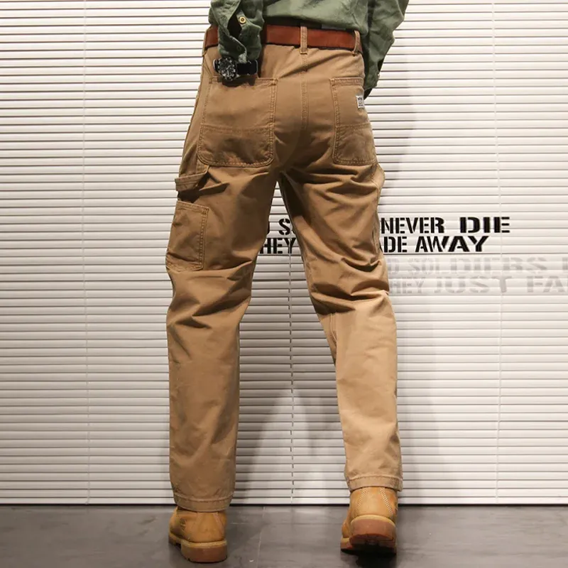 Men's Fashion Solid Straight Multi-pocket Cargo Pants 39130212Z sold by Manly product image thumbnail 3
