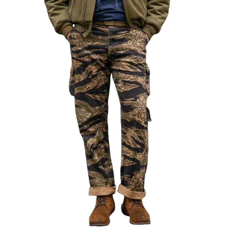 Men's Fashion Camouflage Multi-pocket Cargo Pants 06162913Z sold by Manly