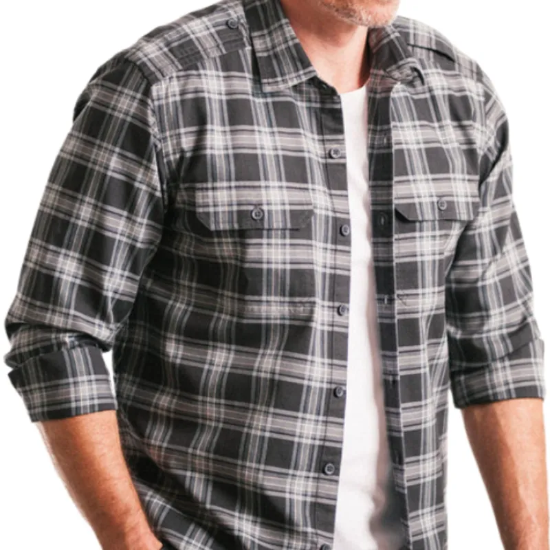 Men's Casual Lapel Blended Plaid Long Sleeve Shirt 27802707F sold by Manly product image thumbnail 3
