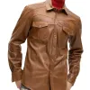 Men's Vintage Slim Fit Leather Long Sleeve Shirt 61715638U sold by Manly