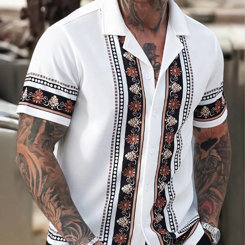 Men's Casual Vintage Printed Short Sleeve Shirt 34528757U sold by Manly product image thumbnail 2