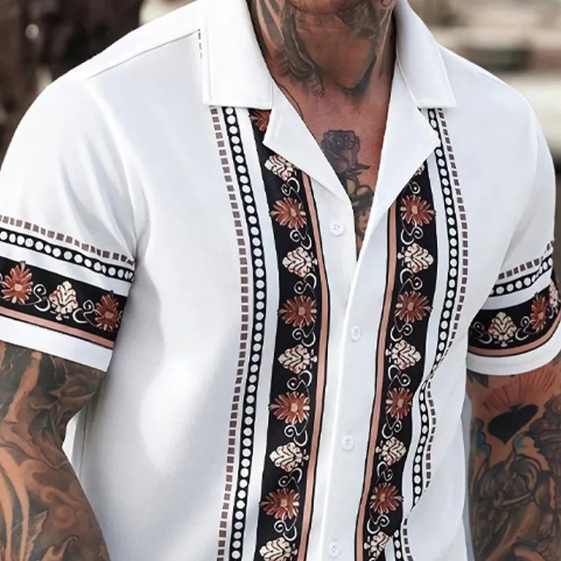 Men's Casual Vintage Printed Short Sleeve Shirt 34528757U sold by Manly product image thumbnail 3