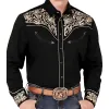 Men's Western Cowboy Vintage Embroidery Cotton Long Sleeve Shirt 95603095U sold by Manly