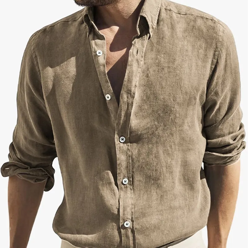 Men's Casual Khaki Suede Long Sleeve Shirt 03155926U sold by Manly product image thumbnail 3