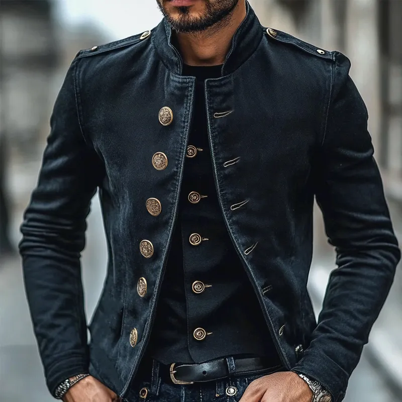 Men's Vintage Washed Single Breasted Denim Jacket 64229672X sold by Manly product image thumbnail 2