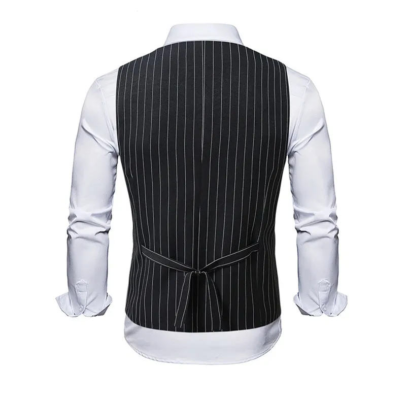 Men's Casual Striped U-Neck Double-Breasted Vest (Shirt Not Included) 16826135X sold by Manly product image thumbnail 5