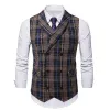 Men's Vintage Checkered Lapel Double-breasted Vest (shirt Not Included) 26293846X sold by Manly