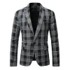 Men's Vintage Check Casual Blazer 12002269X sold by Manly