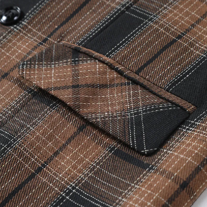 Men's Vintage Checkered Lapel Double-breasted Vest (shirt Not Included) 65090053X sold by Manly product image thumbnail 5