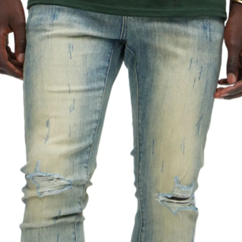 Men's Vintage Casual Slim Fit Ripped Washed Jeans 59387213F sold by Manly product image thumbnail 3