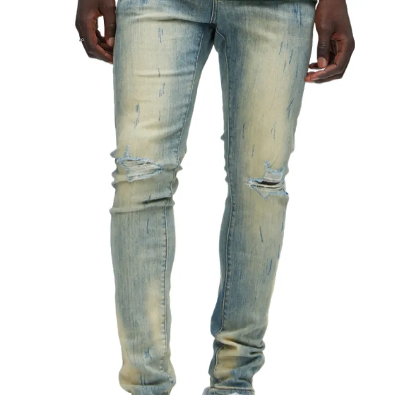 Men's Vintage Casual Slim Fit Ripped Washed Jeans 59387213F sold by Manly product image thumbnail 2