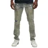 Men's Vintage Casual Slim Fit Ripped Washed Jeans 40250690F sold by Manly