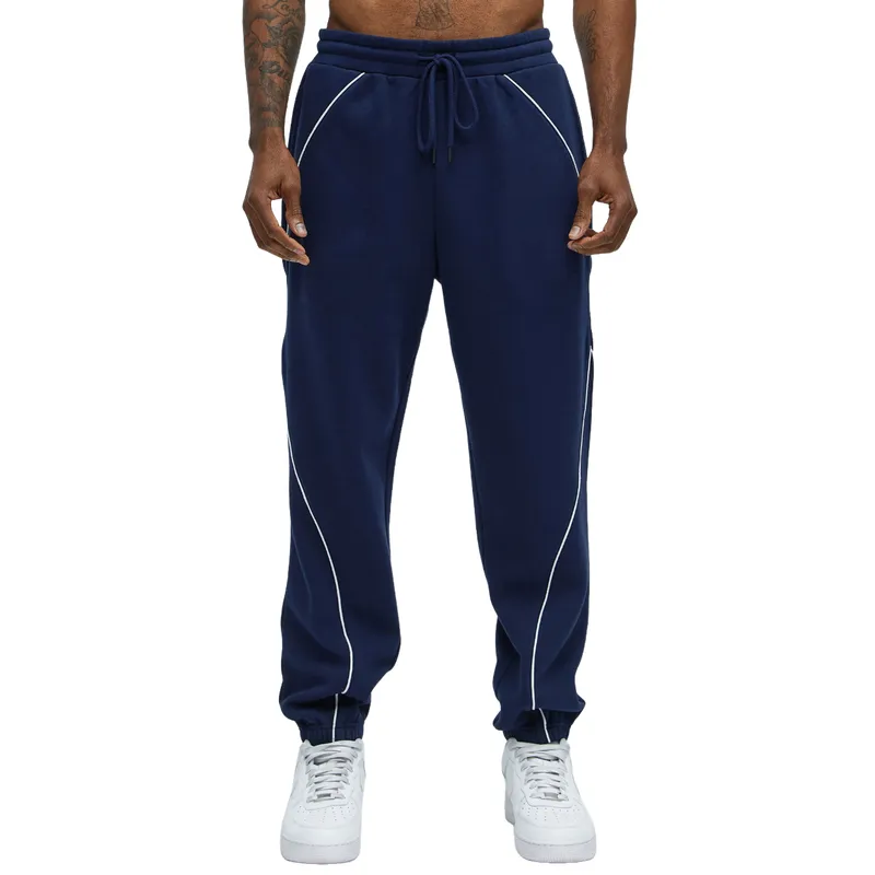 Men's Casual Loose Drawstring Elastic Waist Sports Pants 58395080F sold by Manly
