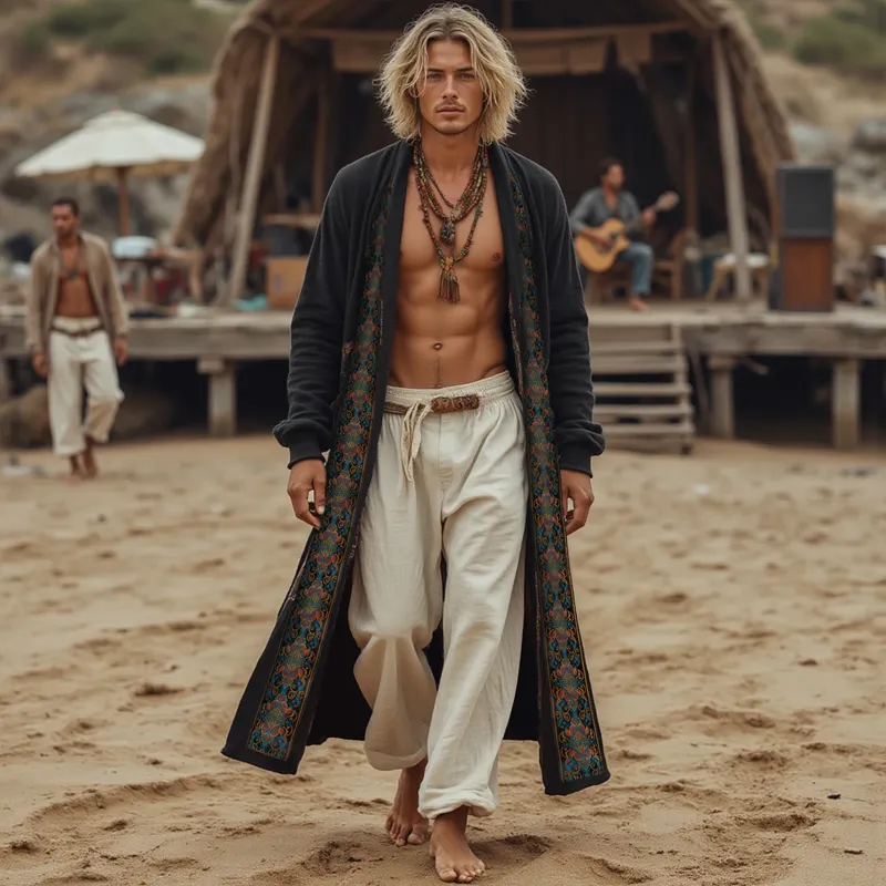 Men's Casual Vintage Embroidered Loose Long Sleeve Cardigan 66524663Z sold by Manly product image thumbnail 3