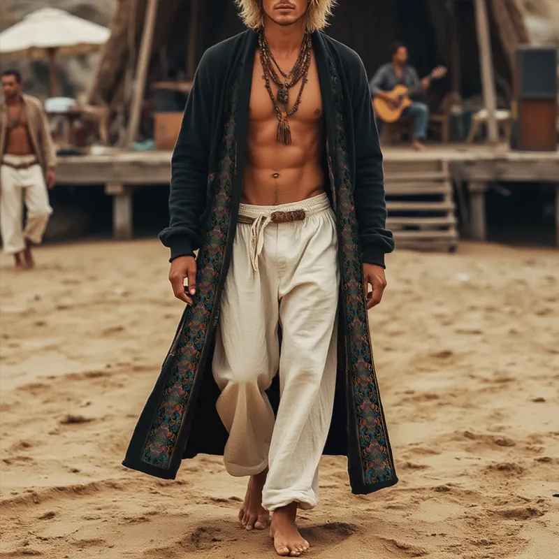 Men's Casual Vintage Embroidered Loose Long Sleeve Cardigan 66524663Z sold by Manly product image thumbnail 2